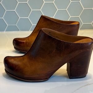 Kork-Ease Sagano Chestnut Brown Leather Clogs